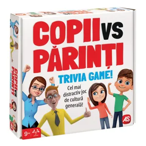 Joc de Societate Copii vs Parinti, Trivia, Multicolor, 9+ Ani
