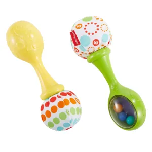 Set 2 zornaitoare pentru bebelusi, Multicolor, cu margele si pompon