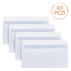 Plicuri albe de corespondență 11x23 cm cu adeziv - set de 20 bucăți