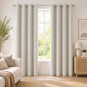 Draperie Decorativa Ecru cu Inele 140x260cm