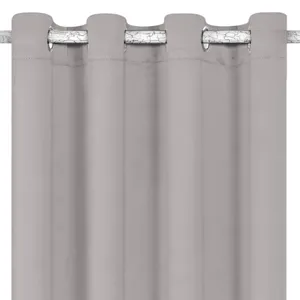 Draperie decorativă gri cu inele, 140x260 cm, blackout