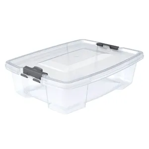 Cutie de depozitare transparentă din plastic cu capac 12L