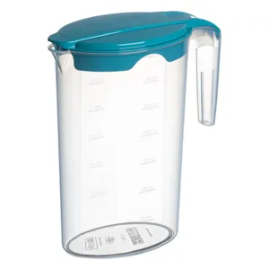 Ulcior din plastic transparent cu capac albastru, 1,75 L
