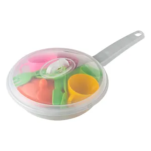 Set de Joaca Bucatarie cu Tigaie Mare Gri si Accesorii, 11 piese, Plastic Multicolor