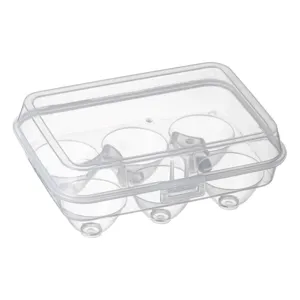 Cofraj plastic transparent pentru 6 ouă, soluție compactă de depozitare