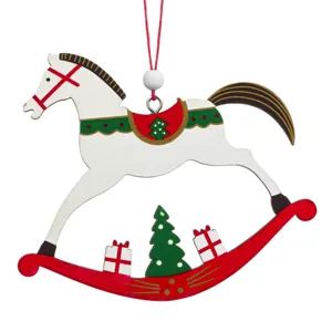 Ornament de Brad de Crăciun din Lemn Calut Balansoar