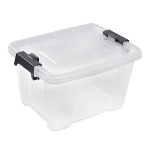 Cutie de depozitare plastic transparentă cu capac 12L
