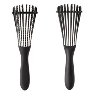 Perie triunghiulară pentru descurcat părul, neagră, plastic
