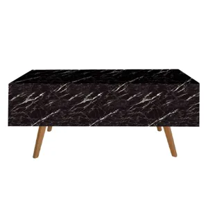 Față de masă plastic model marmură negru 180x120 cm
