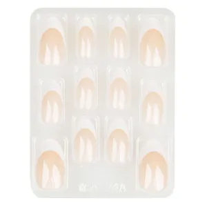 Unghii false cu adeziv alb nude - Set de 12 bucăți