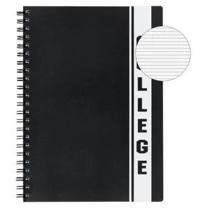 Caiet A4 cu Spirala, 4 Subiecte, 128 de Pagini, Negru