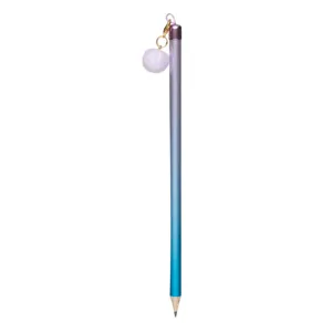 Creion decorativ cu finisaj metalizat ombre și pompon colorat
