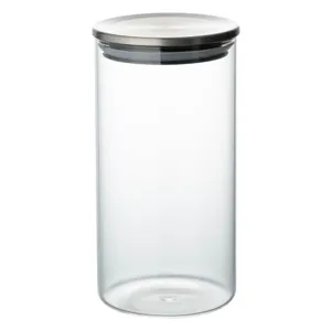 Borcan de depozitare ignifug din sticla borosilicata cu capac metalic