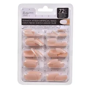 Unghii false pătrate, culoare naturală, 72 bucăți
