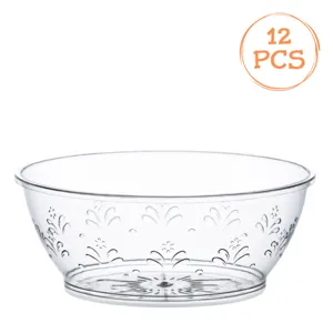 Set de 12 boluri reutilizabile din plastic transparent cu model flori