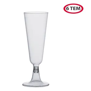 Set Pahare Transparente Reutilizabile din Plastic 150ml, 6 Bucăți