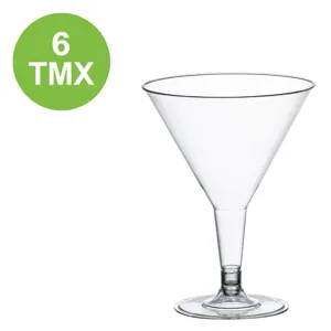 Set de pahare reutilizabile Martini din plastic transparent