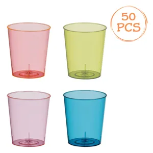 Pahare Shot Reutilizabile din Plastic Set 50 buc