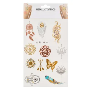 Tatuaje Autocolante Metalizate Boho - Set de 12 buc