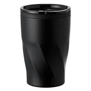 Pahar Termic din Metal Negru cu Capac Silicon