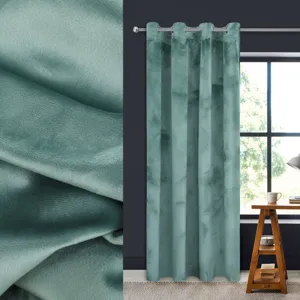 Perdea Decorativă Velvet Verde Mentă cu Inele - 140x260cm