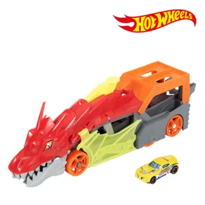 Camion Dragon cu lansator de masinute, Rosu, Include 1 masina