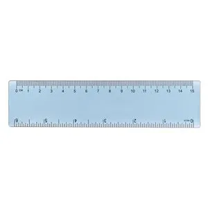 Rigla Clasica Albastra 15cm din Plastic Transparent