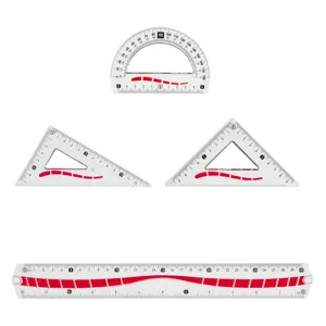 Set Rigle Transparente cu Model Roșu - 4 Bucăți
