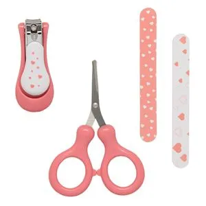 Set Ingrijire Bebelus cu Inimioare, 4 buc, Roz