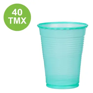 Set 40 pahare din plastic de unica folosinta 200 ml turcoaz