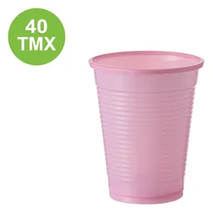 Set 40 pahare plastic roz unica folosinta 200 ml