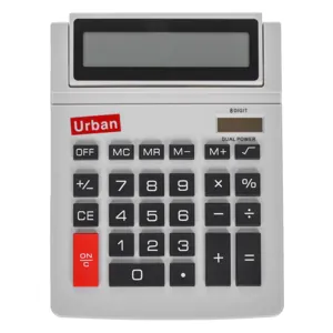 Calculator de birou cu 8 cifre, Gri, 14.5x19.5x2cm, Panou Solar
