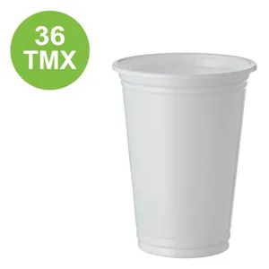 Set 36 Pahare Albe din Plastic, 350ml