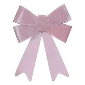Fundita Decorativa de Crăciun Roz Catifelată PVC 30x23.5cm