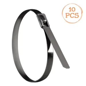 Coliere Cabluri Inox 304, Rezistență Termică -100~+300°C, Set de 10 Bucăți