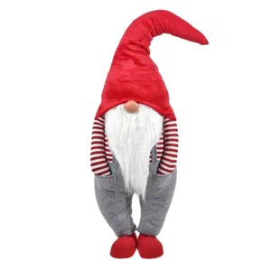 Gnome Decorativ Crăciun Căciulă Roșie Bluză Dungi Înălțime 115cm