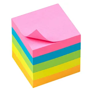 Notite adezive mini fluorescente, 5x5 cm, 500 buc, multicolor