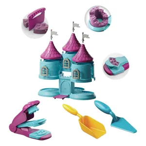Set Creativ de Nisip pentru Construit Castel, 8 Piese, Albastru și Roz