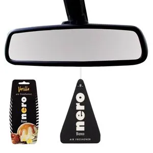 Odorizant auto cu aroma de vanilie, forma triunghiulara, negru