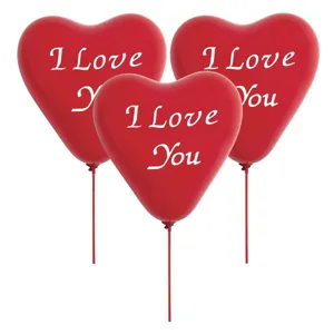 Baloane inimă roșii cu mesaj I Love You pentru Valentine's Day