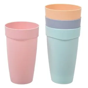 Set Pahare din Plastic, Culori Pastel, 4 buc