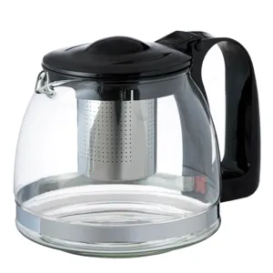 Ceainic din sticlă transparentă cu filtru din oțel inoxidabil, 1250 ml
