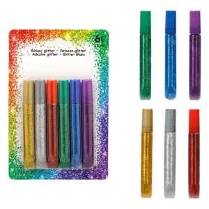 Lipici cu sclipici set 6 culori multicolor