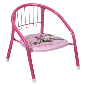 Scaun metalic pentru copii cu model Minnie Mouse, roz, 36x35x36cm