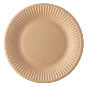 Farfurii de carton craft din hârtie, set de 10 bucăți, diametru 19.5 cm