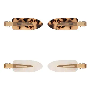 Clame de păr aurii cu model fildes, maro, pentru femei, 6 cm - 4 cm