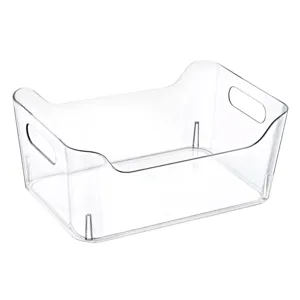 Cutie de depozitare din plastic transparent cu mâner, 10L