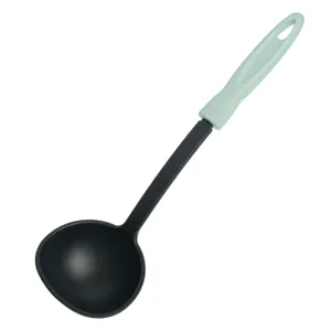 Polonic din Plastic, Antracit cu Mâner Verde Menta, 30.5 cm
