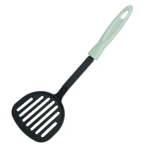 Spatulă din Plastic, Antracit cu Mâner Verde Menta, 32cm