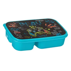 Caserola alimentară plastică 3 compartimente model gamer pentru copii